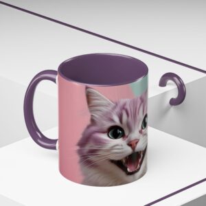 Cat Lover's Accent Coffee Mug - Expand Your Frequency, Cute Cat Mug, Gift for Cat Lovers, Fun Mug for Friends, Unique Drinkware