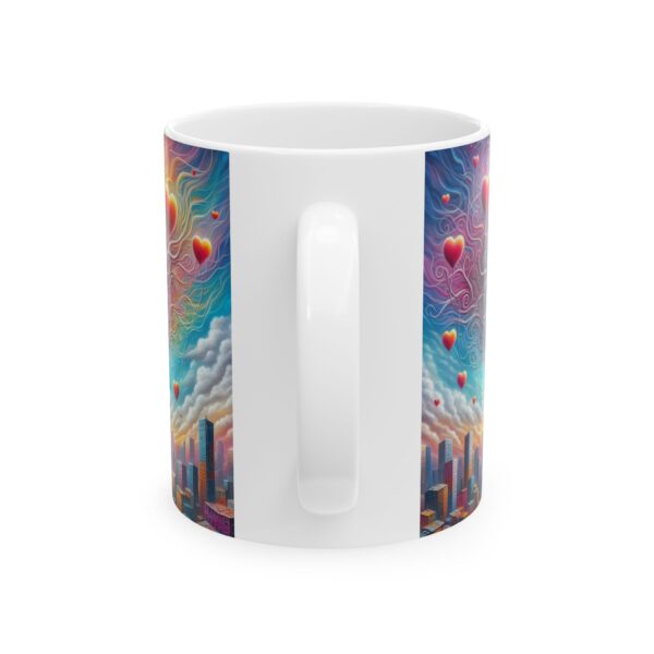 Colorful Love City Ceramic Mug, Heart Art, Coffee Mug, Gift for Her, Romantic Atmosphere, Home Decor,  11oz 15oz - Image 3