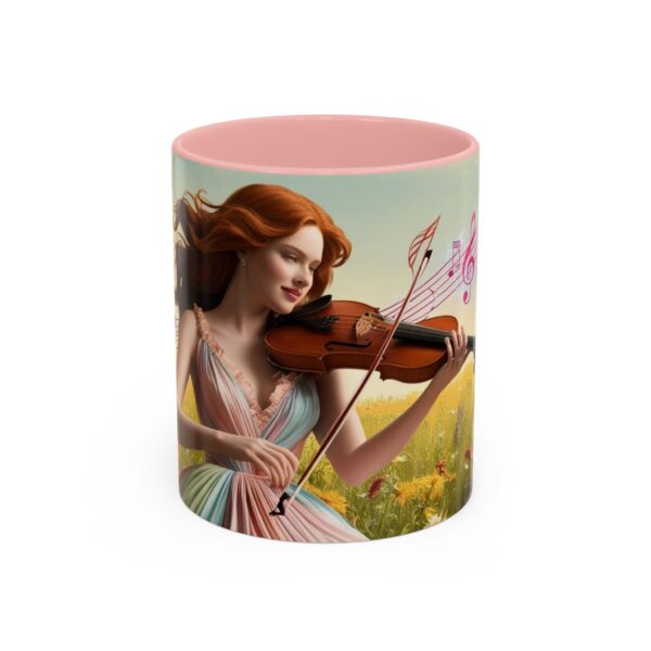 Musical Nature Scene Coffee Mug, Perfect Gift for Musicians, Birthday, Garden Lovers, Relaxation, Floral Art, Home Decor - Image 2