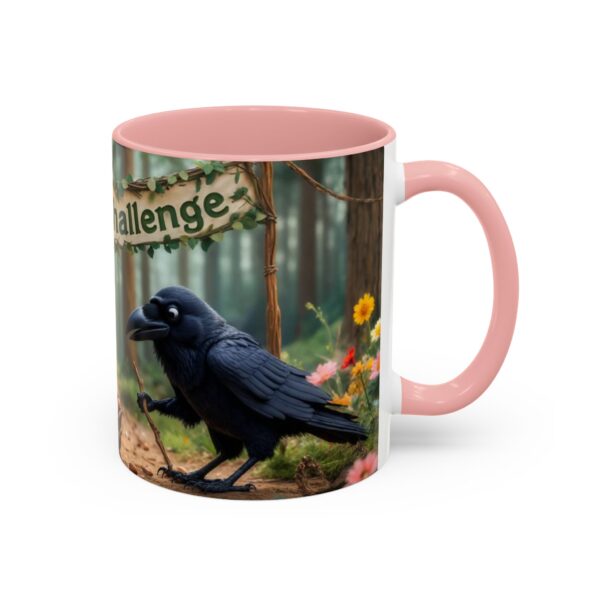 Forest Challenge Accent Coffee Mug - Nature Lovers Gift, Squirrel and Raven Design, Unique Kitchen Decor, Woodland Theme, Animal Coffee Cup, - Image 11