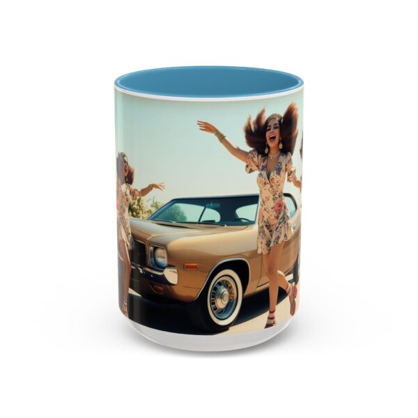 Retro Floral Accent Coffee Mug - Vintage Car Design, Fun Gift for Car Lovers, Floral Mug, Unique Coffee Cup, 11oz & 15oz - Image 42