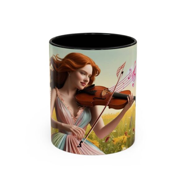 Musical Nature Scene Coffee Mug, Perfect Gift for Musicians, Birthday, Garden Lovers, Relaxation, Floral Art, Home Decor - Image 6
