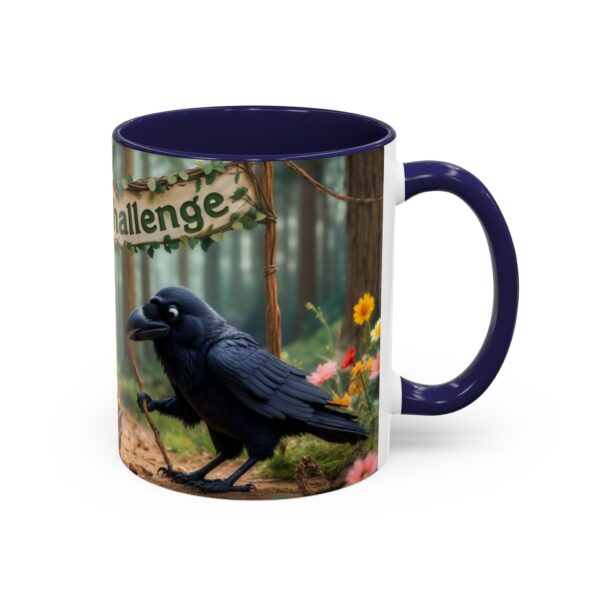 Forest Challenge Accent Coffee Mug - Nature Lovers Gift, Squirrel and Raven Design, Unique Kitchen Decor, Woodland Theme, Animal Coffee Cup, - Image 7