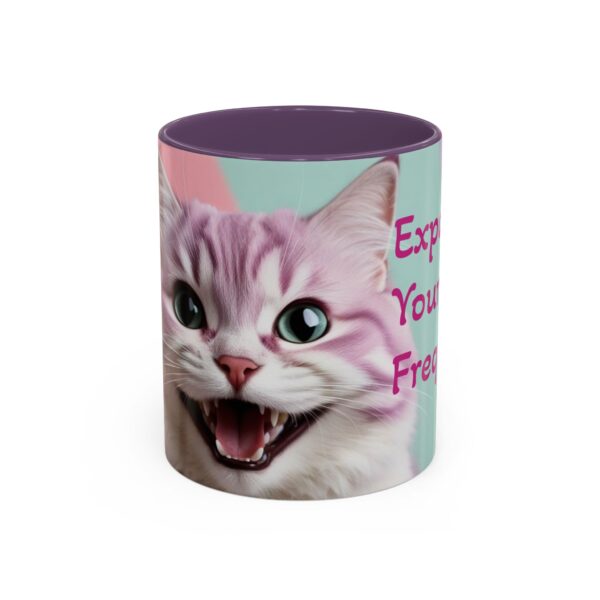 Cat Lover's Accent Coffee Mug - Expand Your Frequency, Cute Cat Mug, Gift for Cat Lovers, Fun Mug for Friends, Unique Drinkware - Image 2