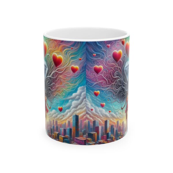 Colorful Love City Ceramic Mug, Heart Art, Coffee Mug, Gift for Her, Romantic Atmosphere, Home Decor,  11oz 15oz - Image 2