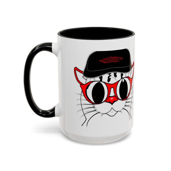 Cool Cat Accent Coffee Mug, Fun Cat Lover Gift, Unique Cat Art Mug, Coffee Lover Gift, Pet Owner Accessory, Quirky Home Decor - Image 25