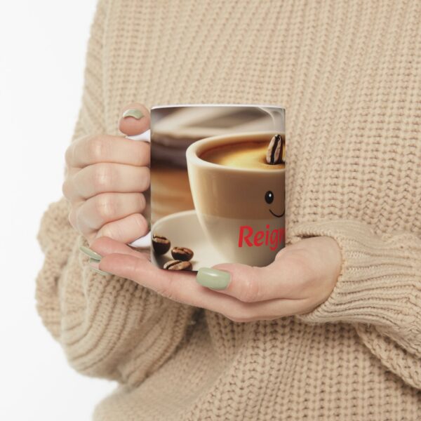 Smiley Coffee Mug - Reignite Your Day | Cute Ceramic Cup for Tea Lovers, Breakfast Gift, Cozy Mornings, Happy Vibes - Image 6
