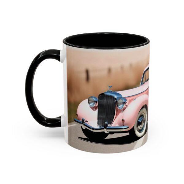 Vintage Pink Car Coffee Mug | Retro Auto Lover Gift, Steampunk Mug, Cute Car Decor, Car Enthusiast Present, Pink Vintage Decor - Image 4
