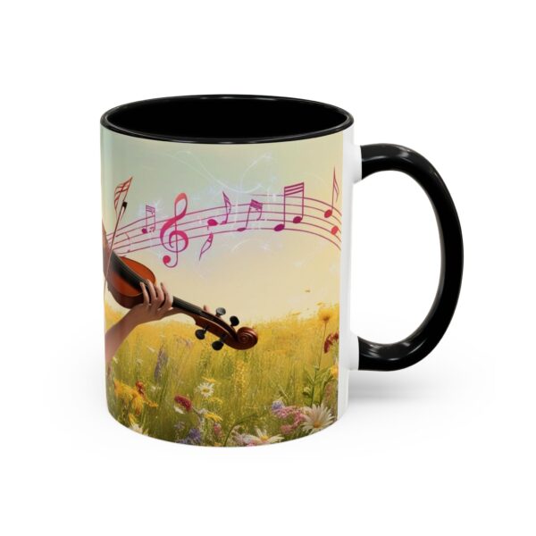 Musical Nature Scene Coffee Mug, Perfect Gift for Musicians, Birthday, Garden Lovers, Relaxation, Floral Art, Home Decor - Image 7